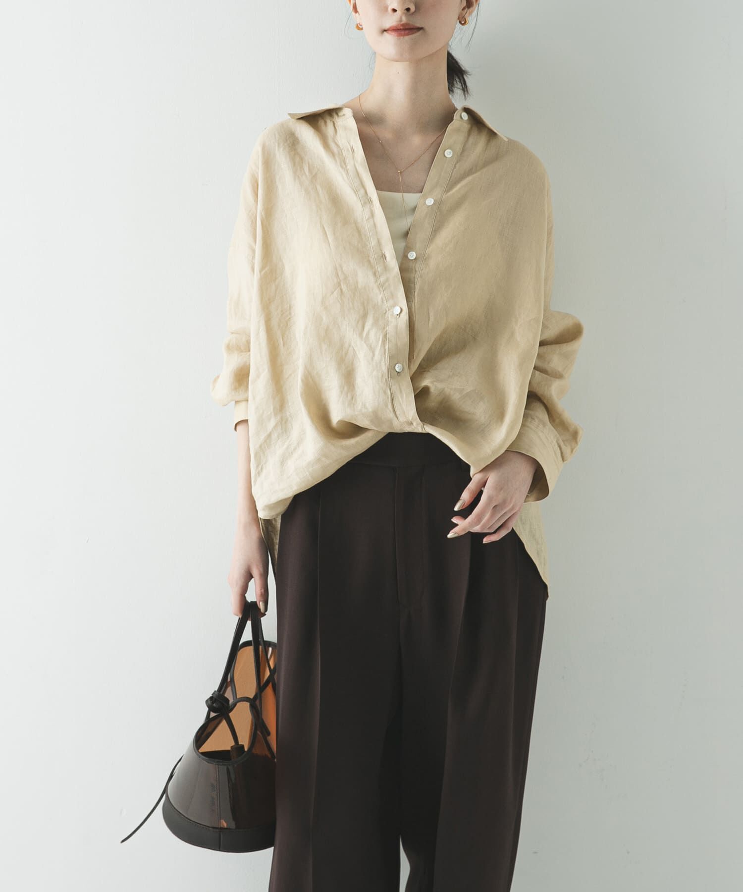 URBAN RESEARCH「リネン2WAYシャツ」|シャツ・ブラウス|ベージュ