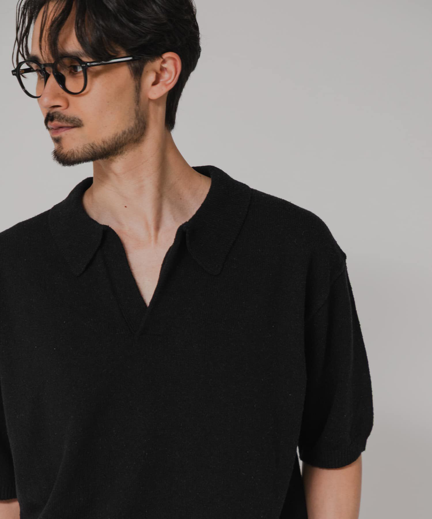 URBAN RESEARCH「SILK NOIL スキッパーポロニット」|ポロシャツ|