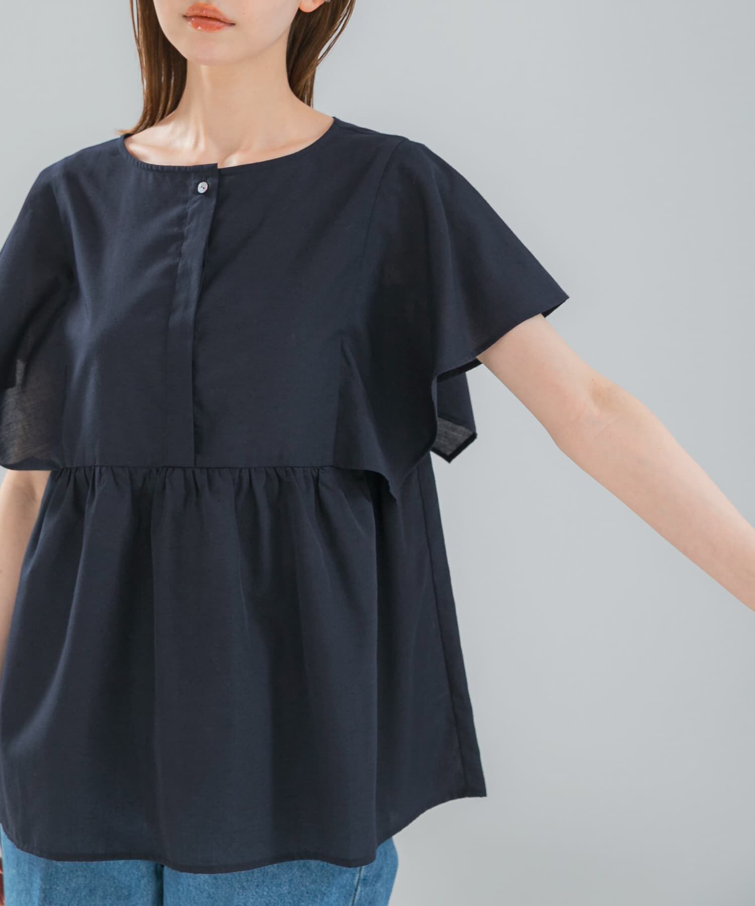 URBAN RESEARCH ROSSO「『WEB限定』『UR TECH Smart Linen Touch』フレアスリーブブラウス」|シャツ・ブラウス|