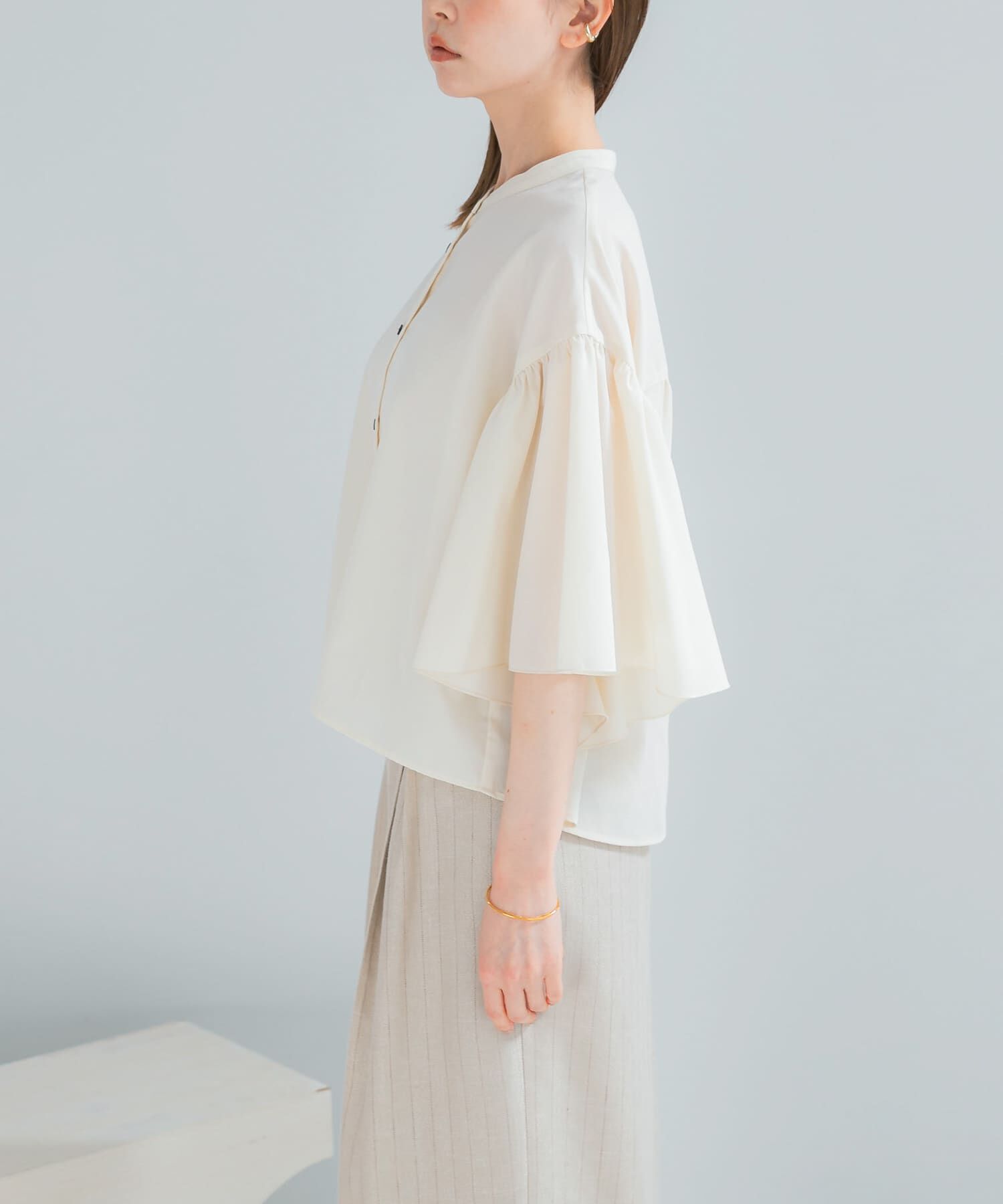 URBAN RESEARCH ROSSO「『一部WEB限定カラー』UVカットウォッシャブルリネン混ブラウス」|シャツ・ブラウス|