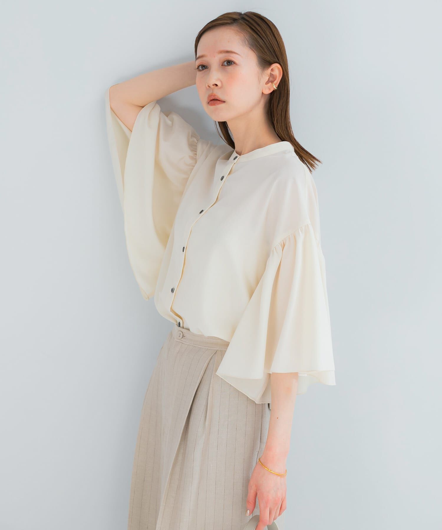 URBAN RESEARCH ROSSO「『一部WEB限定カラー』UVカットウォッシャブルリネン混ブラウス」|シャツ・ブラウス|