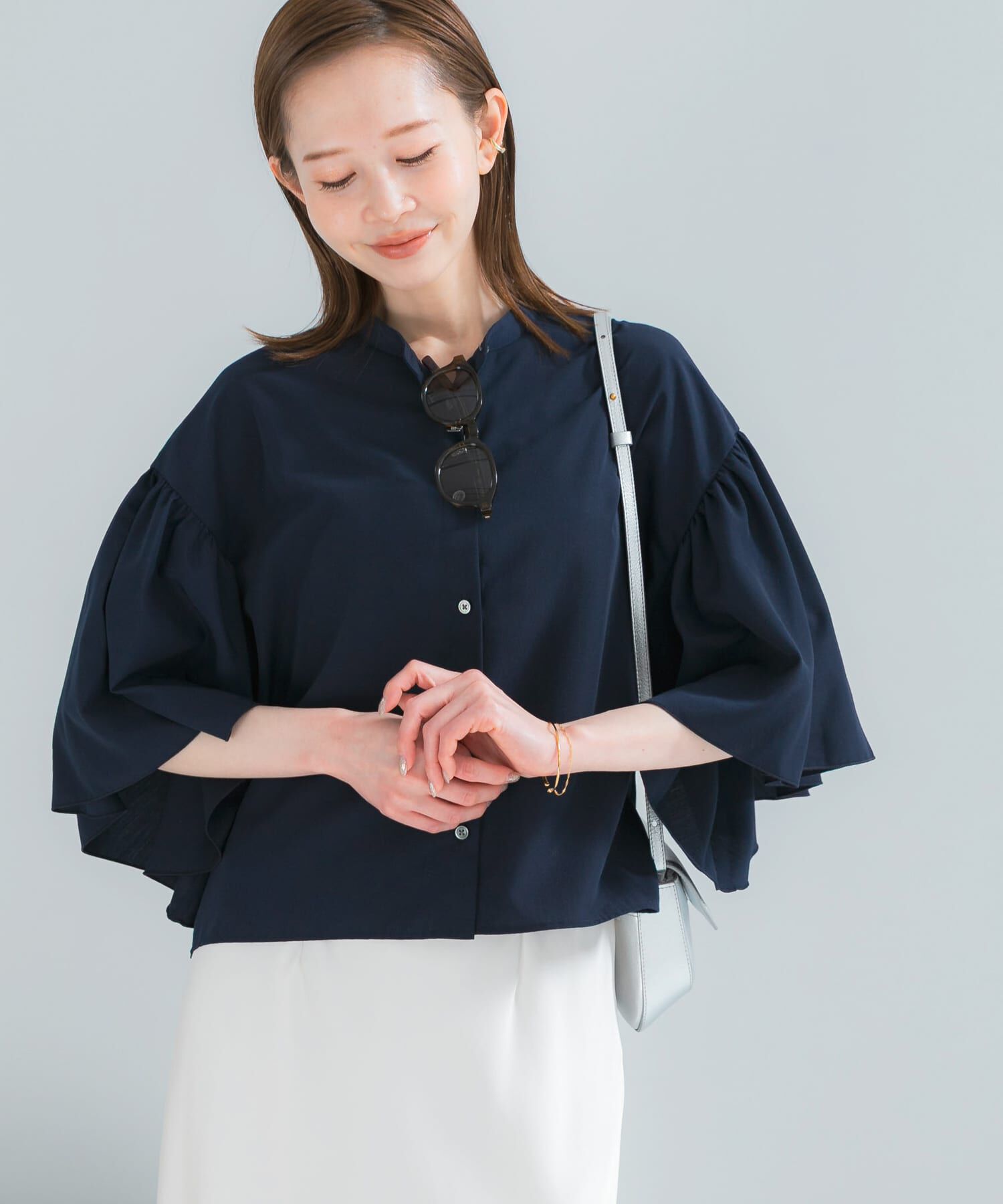 URBAN RESEARCH ROSSO「『一部WEB限定カラー』UVカットウォッシャブルリネン混ブラウス」|シャツ・ブラウス|
