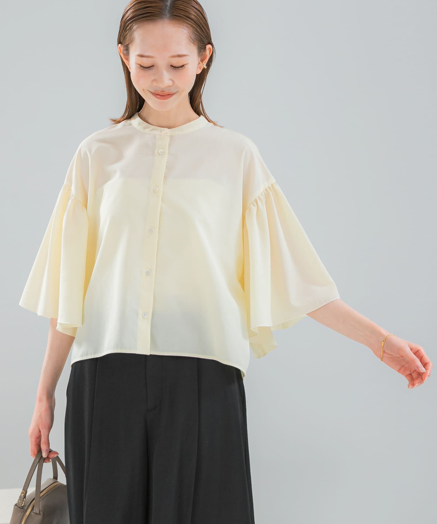 URBAN RESEARCH ROSSO「『一部WEB限定カラー』UVカットウォッシャブルリネン混ブラウス」|シャツ・ブラウス|