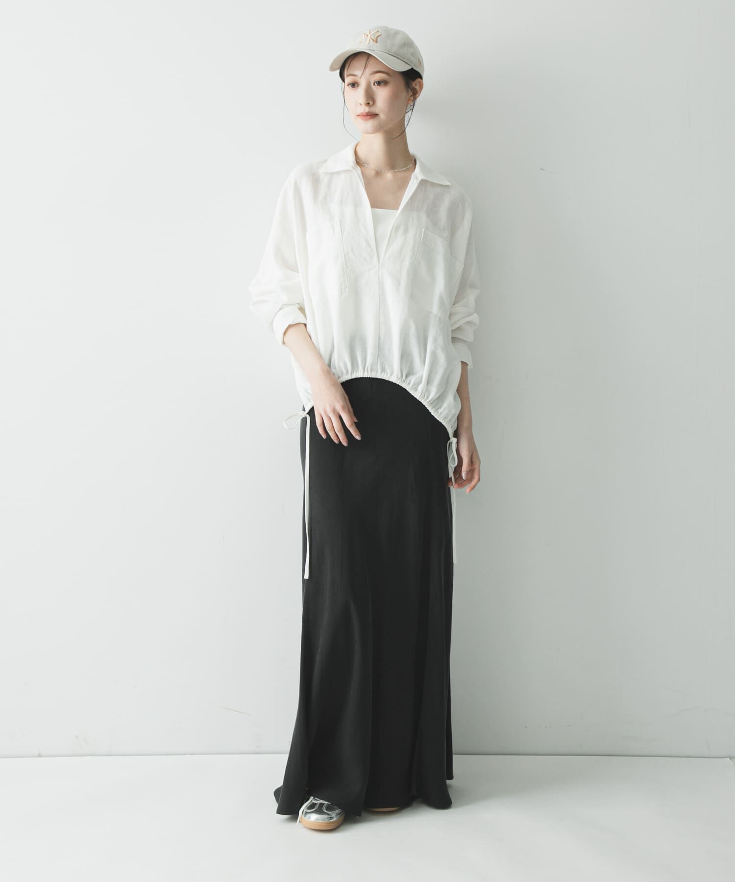 URBAN RESEARCH「ラミーレーヨンギャザーヘムシャツ」|シャツ・ブラウス|