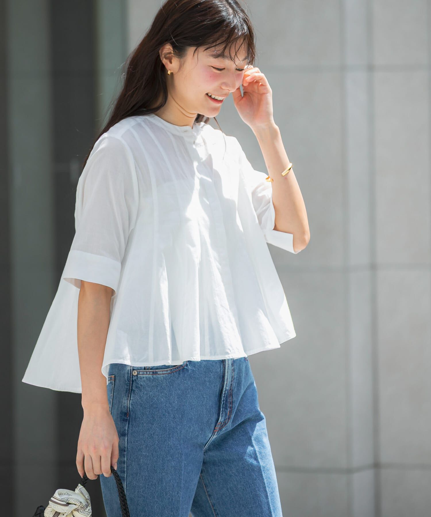 URBAN RESEARCH ROSSO「『WEB限定』コットンボイルフレアシャツ」|シャツ・ブラウス|
