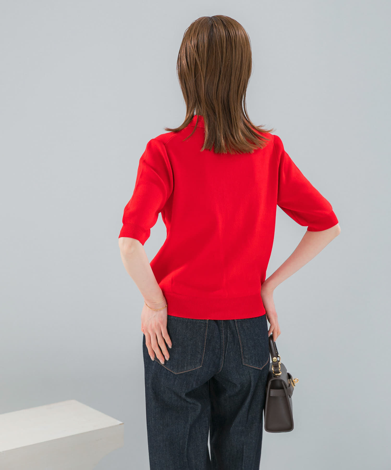 URBAN RESEARCH ROSSO「襟付コンパクト5分袖カーディガン」|カーディガン|