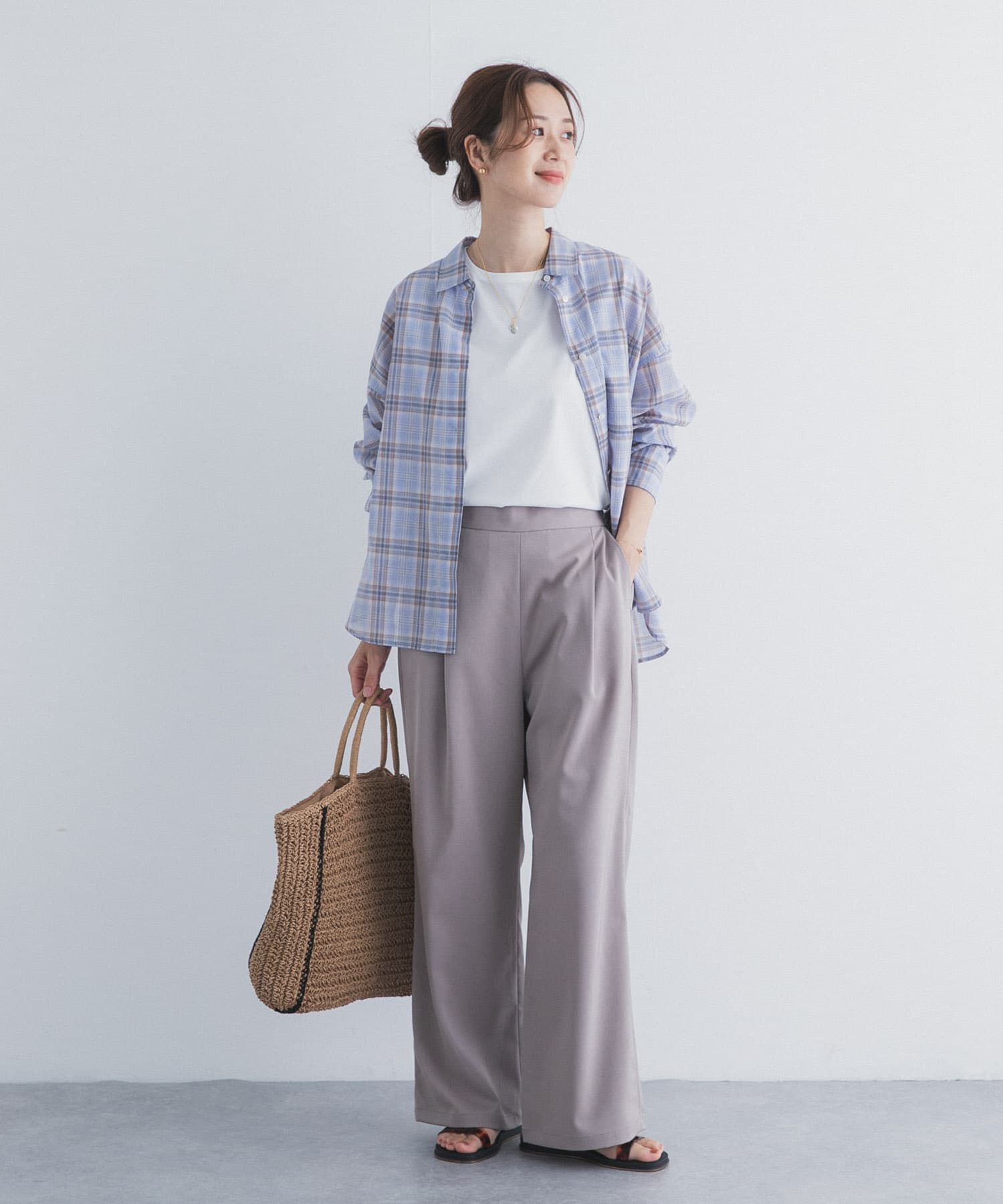 URBAN RESEARCH DOORS「チェックシアーシャツ」|シャツ・ブラウス|