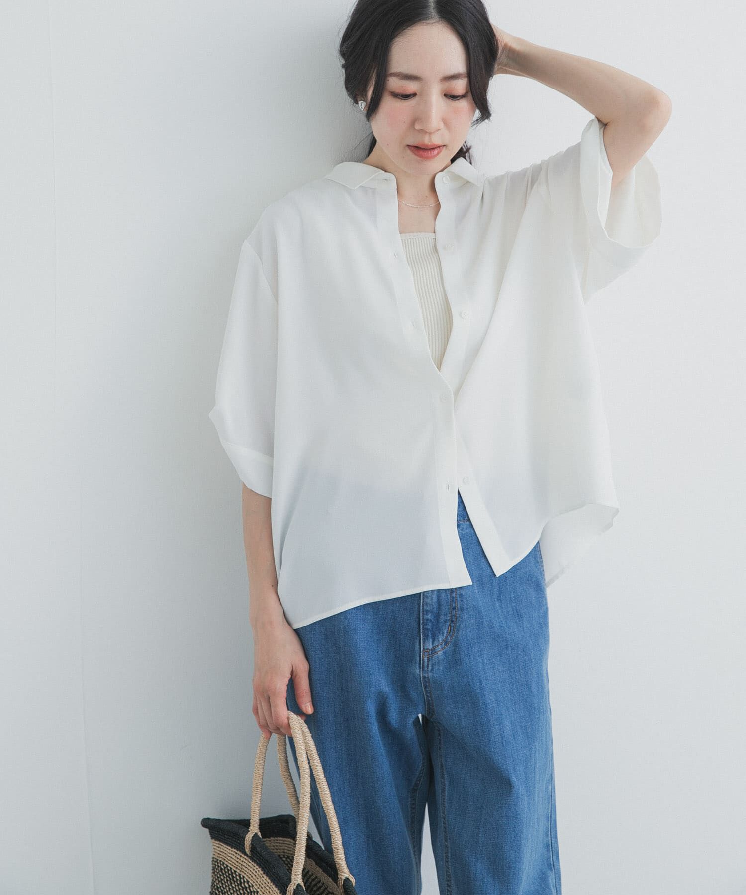 URBAN RESEARCH DOORS「タックスリーブシャツ」|シャツ・ブラウス|