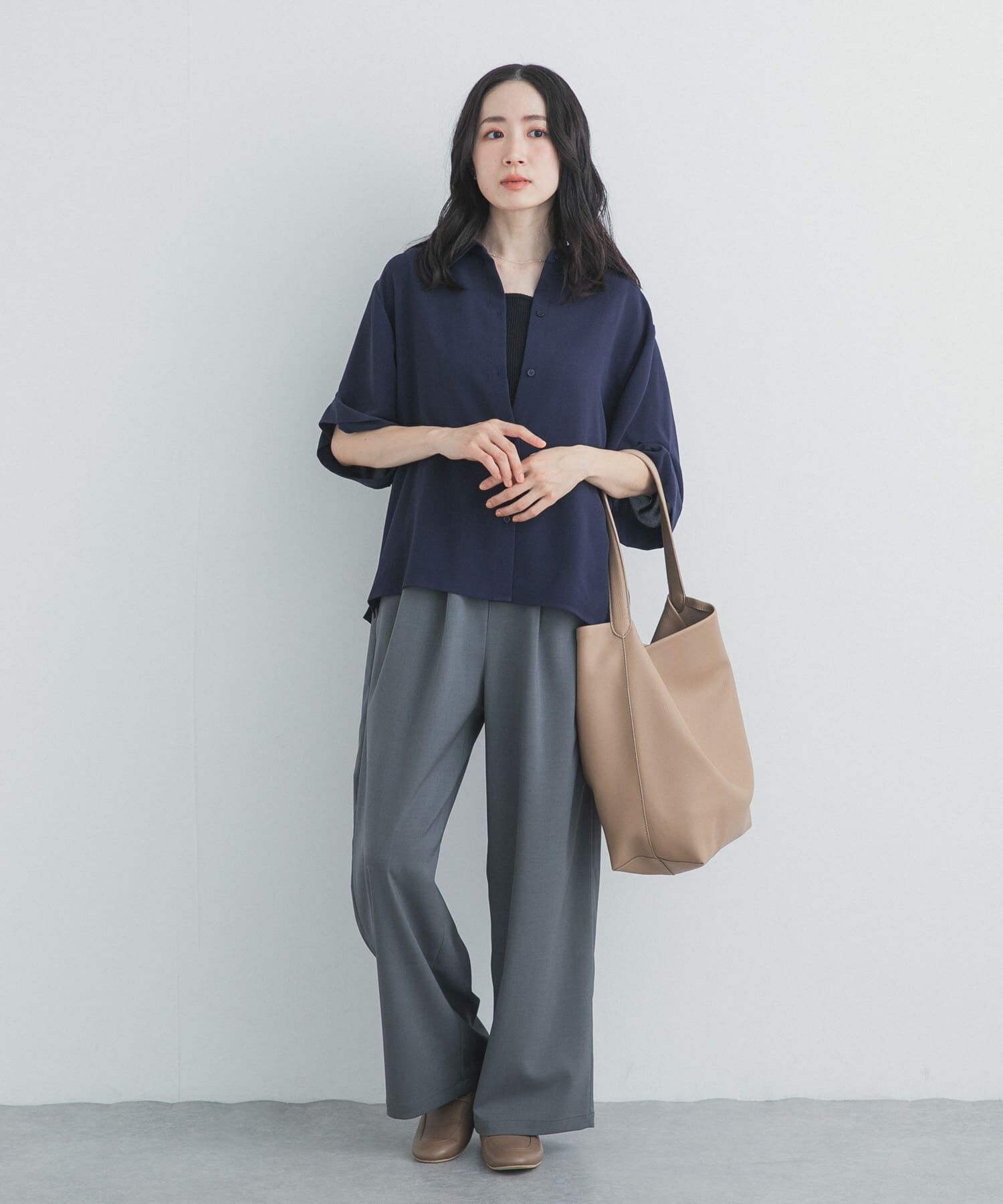 URBAN RESEARCH DOORS「タックスリーブシャツ」|シャツ・ブラウス|