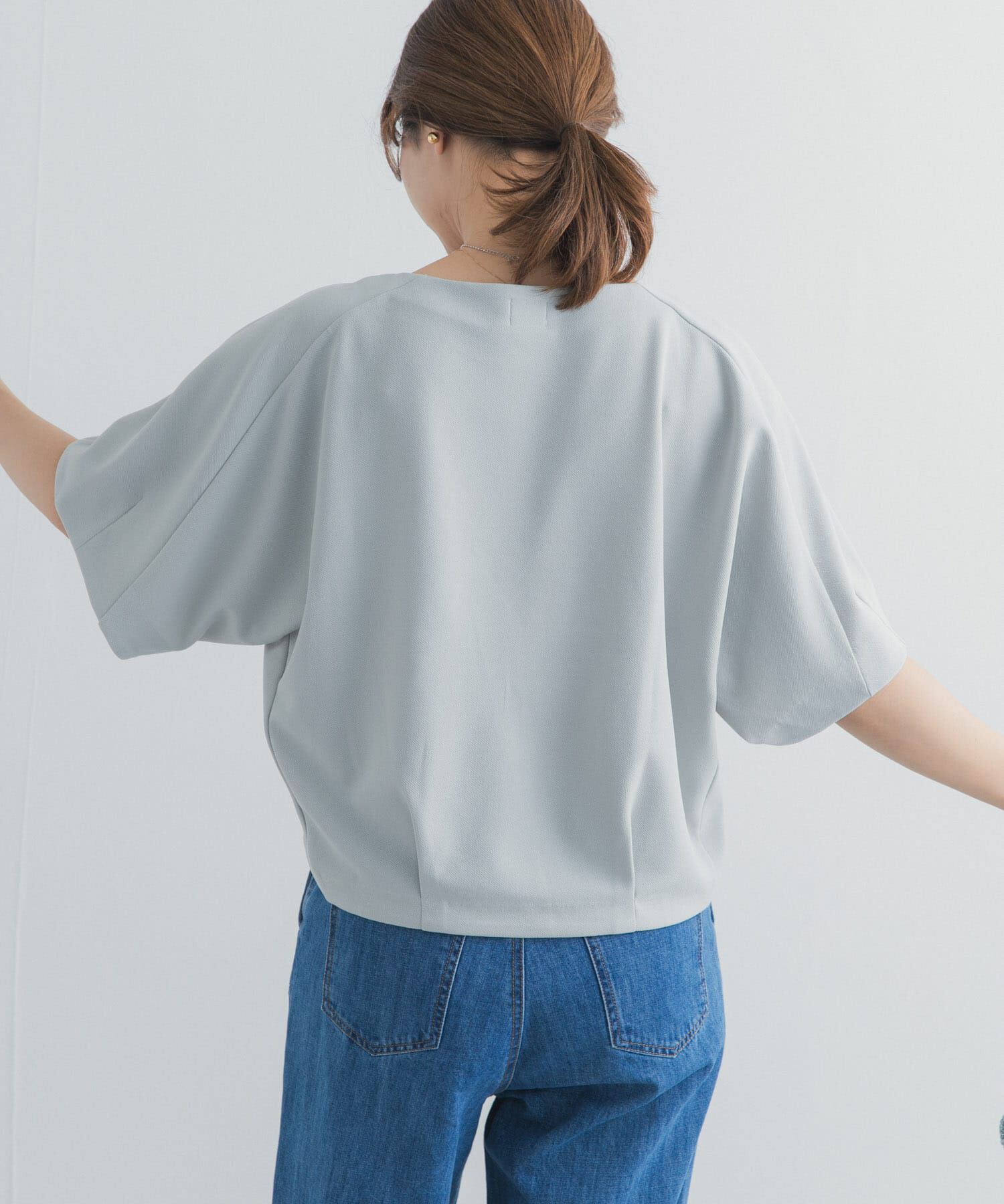 URBAN RESEARCH DOORS「カットジョーゼットVネックプルオーバー」|Tシャツ・カットソー|