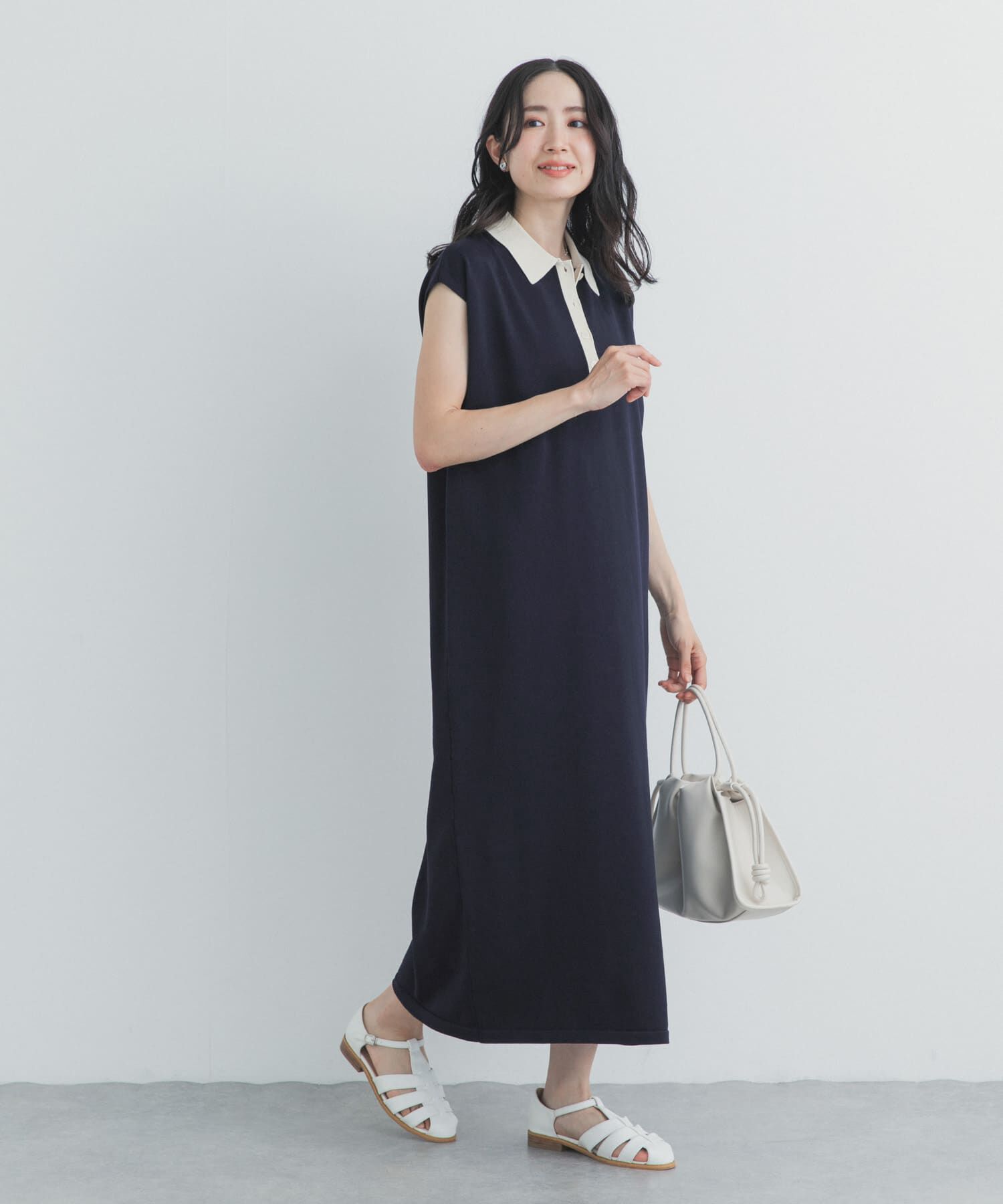 URBAN RESEARCH DOORS「フレンチスリーブニットワンピース」|ワンピース|