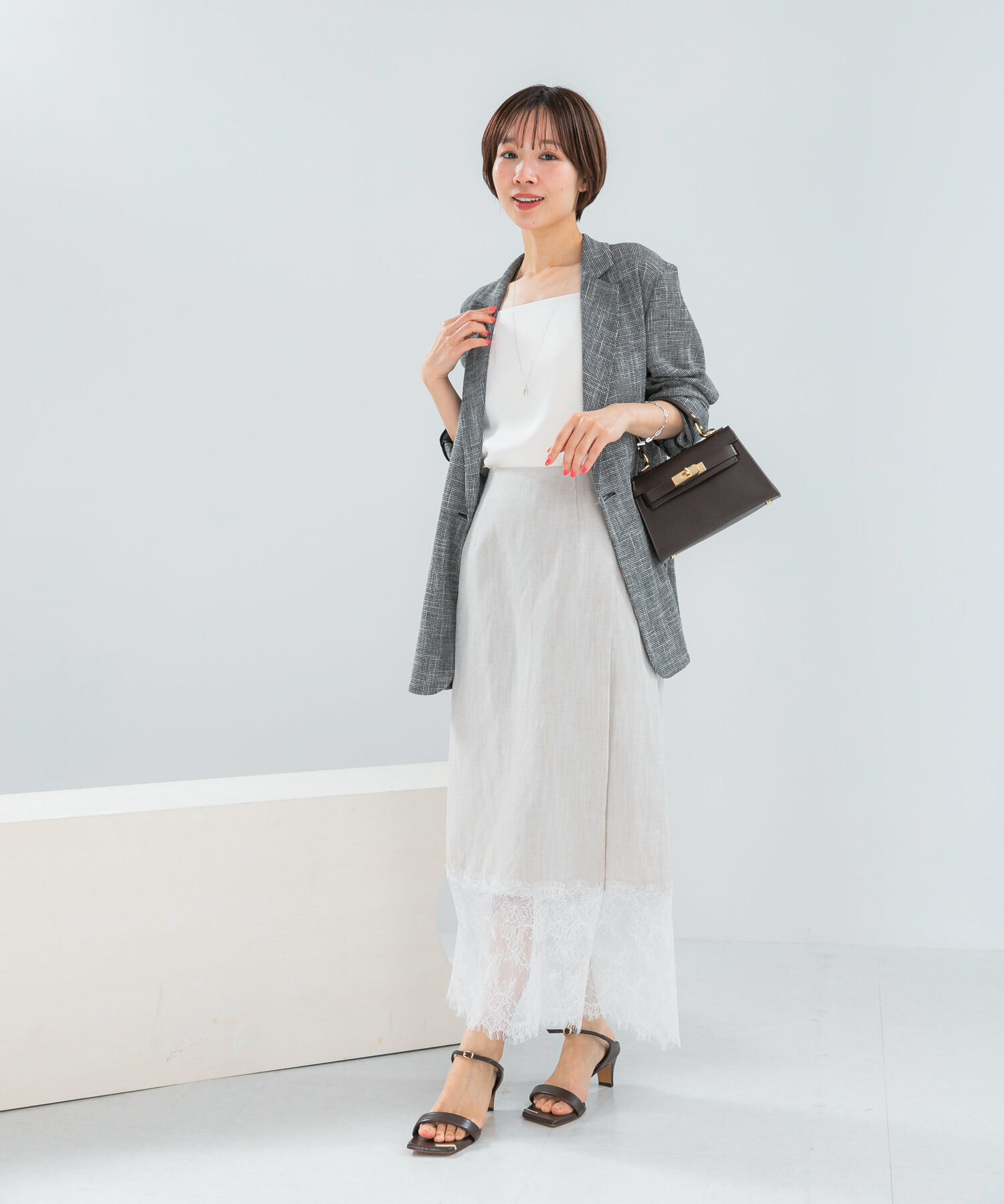 URBAN RESEARCH ROSSO「レースドッキングリネンスカート」|スカート|