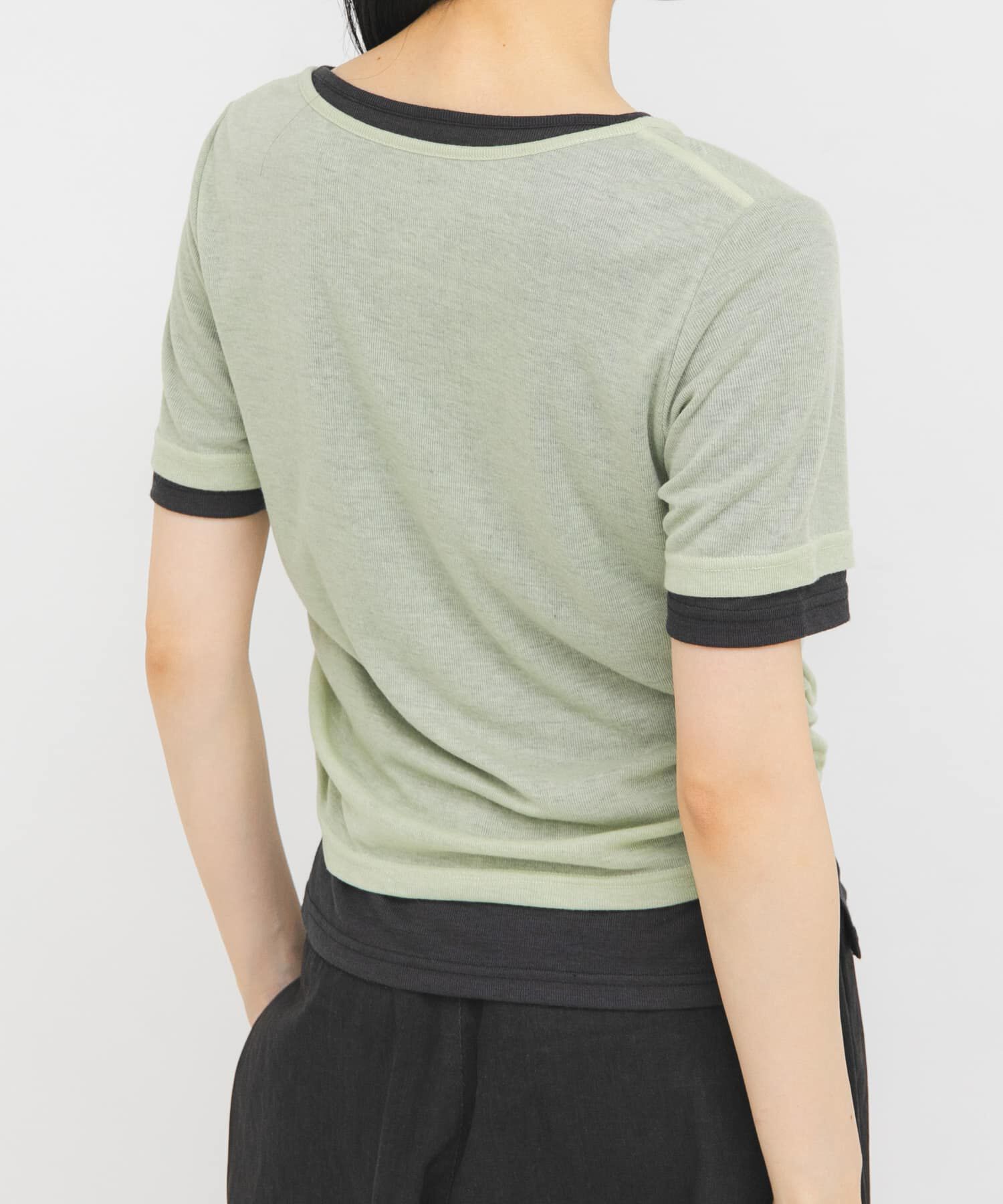  「バイカラーヘンリーネックTEE」|Tシャツ・カットソー|