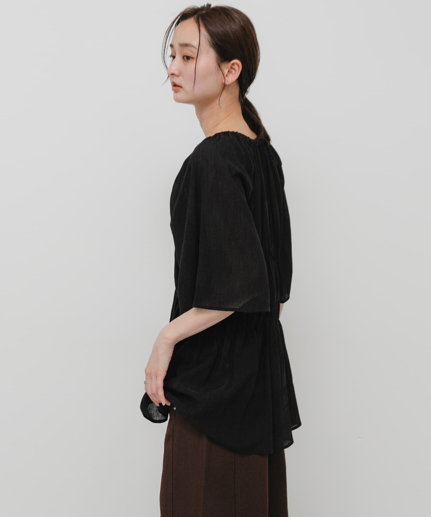 SENSE OF PLACE by URBAN RESEARCH「シャーリングチュニックブラウス」|シャツ・ブラウス|