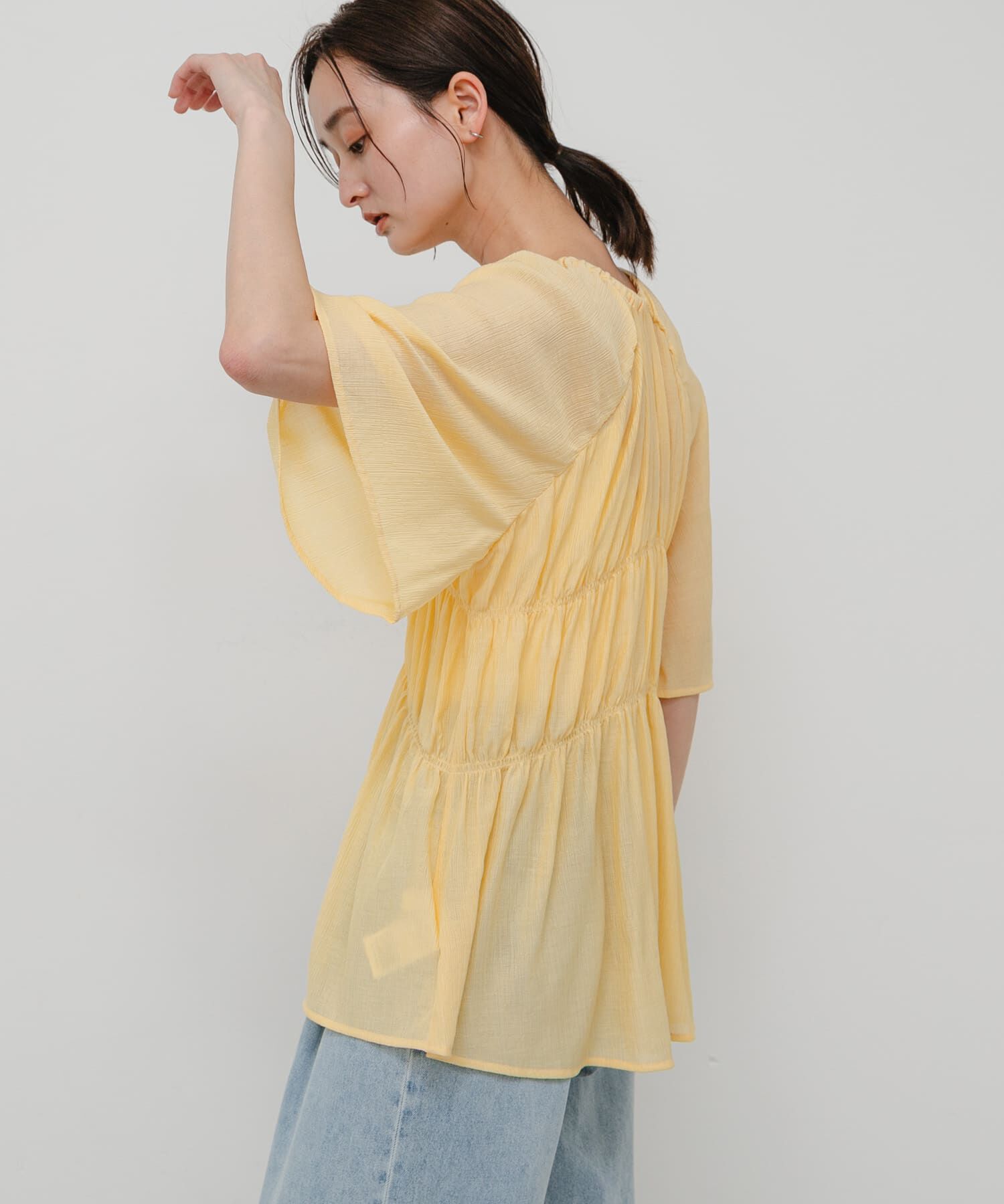 SENSE OF PLACE by URBAN RESEARCH「シャーリングチュニックブラウス」|シャツ・ブラウス|