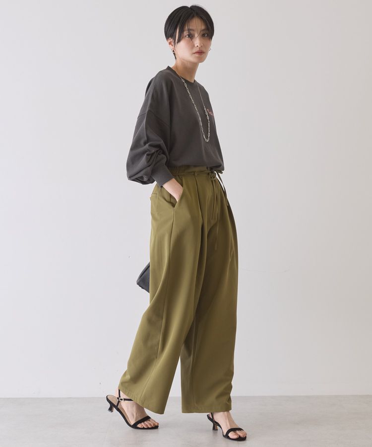 AMERICAN HOLIC「【イージーケア】リボン付きタックワイドパンツ」|その他|