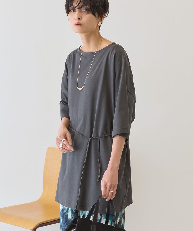 AMERICAN HOLIC「【接触冷感・2WAY】バックタックチュニック」|Tシャツ・カットソー|Charcoal Gray