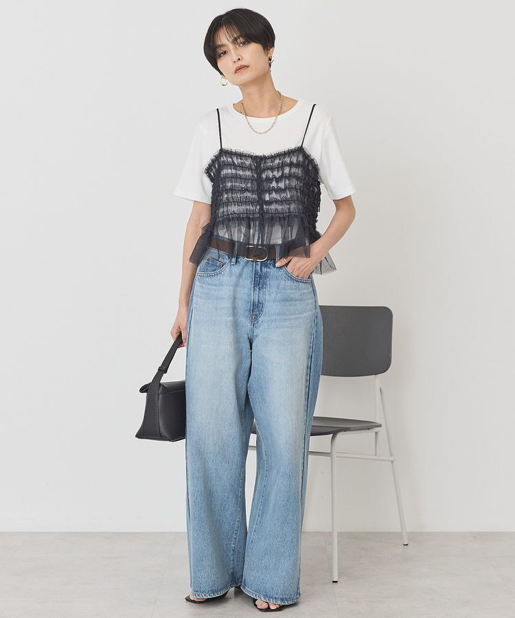AMERICAN HOLIC「【2点セット】半袖Tシャツ＋チュールビスチェ」|Tシャツ・カットソー|