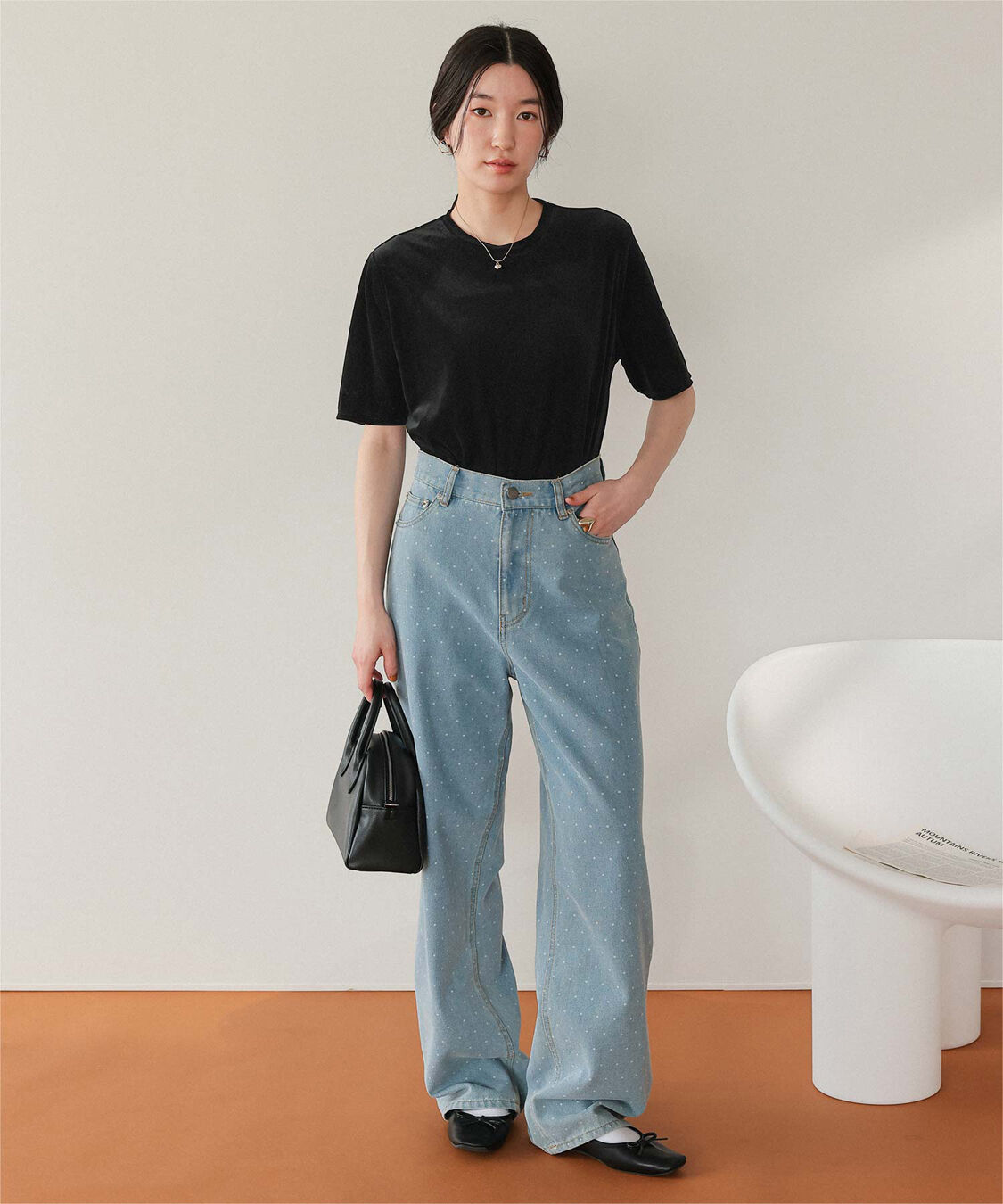 titivate「シアーベロア半袖Tシャツ」|Tシャツ・カットソー|