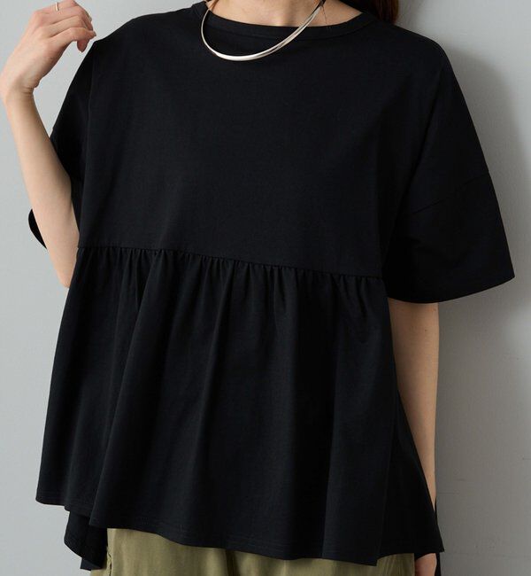  「《リバイバル》【WEB限定/Du noir】バックリボンペプラムTシャツ」|Tシャツ・カットソー|