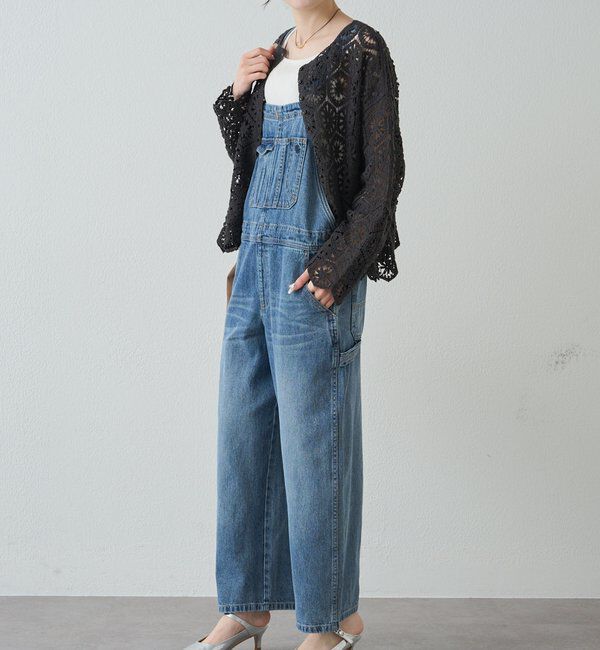  「綿麻デニムサロペット」|デニム|