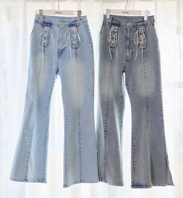  「【Denim Collection】レースアップデニムパンツ/SMサイズ展開あり」|その他|
