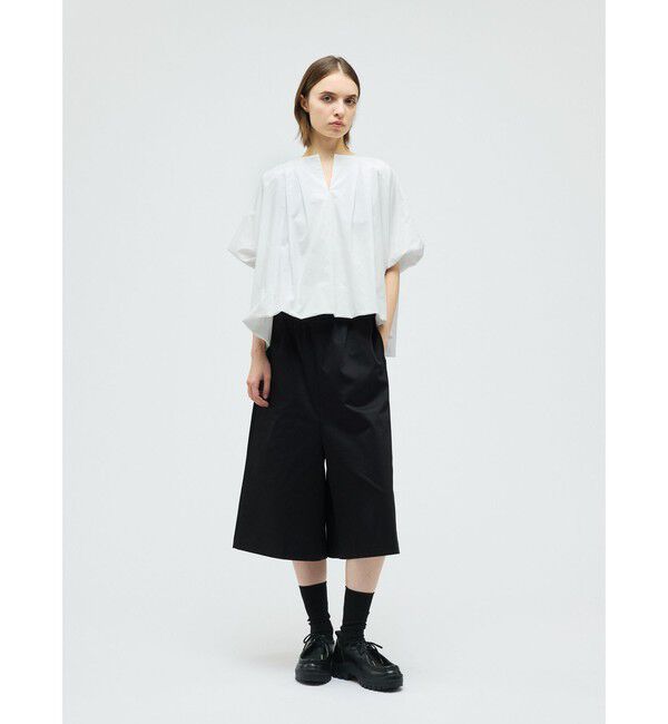 mizuiro ind「mizuiro ind バルーンノーカラーシャツ」|シャツ・ブラウス|