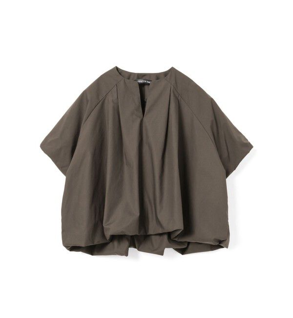 mizuiro ind「mizuiro ind バルーンノーカラーシャツ」|シャツ・ブラウス|チャコールグレー