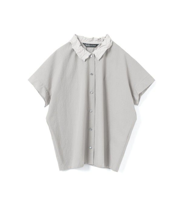 mizuiro ind「mizuiro ind ワッシャーカラーワイドシャツ」|シャツ・ブラウス|グレーA