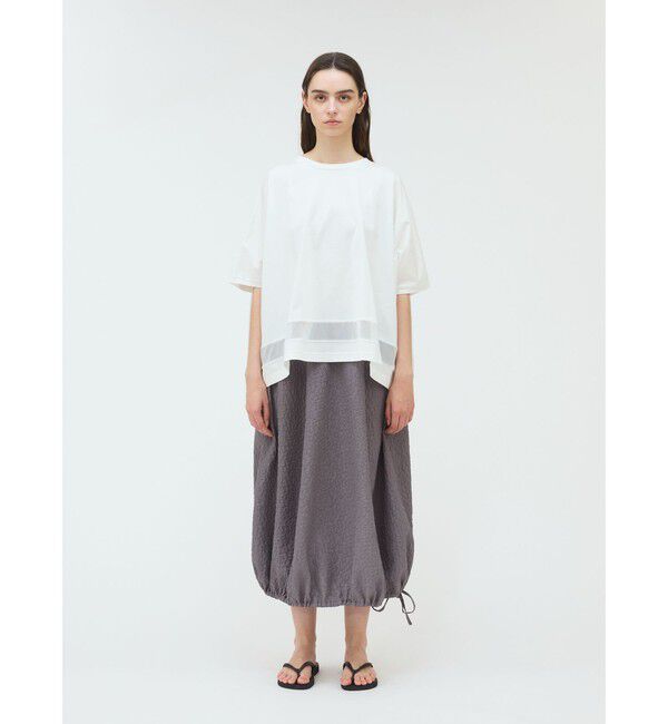 mizuiro ind「mizuiro ind メッシュヘムワイドプルオーバー」|Tシャツ・カットソー|