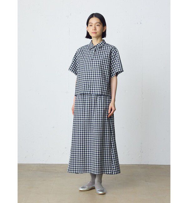 MidiUmi「MidiUmi シアサッカーチェックスカート」|スカート|