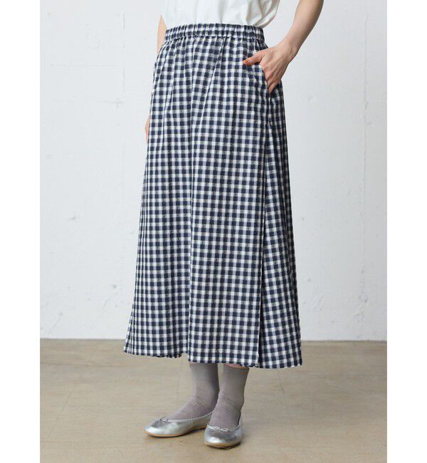 MidiUmi「MidiUmi シアサッカーチェックスカート」|スカート|