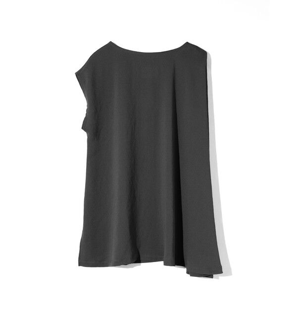 MIDIUMISOLID「MIDIUMISOLID for Ladies アシンメトリーフレアプルオーバー」|Tシャツ・カットソー|ブラック
