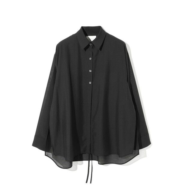 MIDIUMISOLID「MIDIUMISOLID for Ladies ドローストリングシャツ」|シャツ・ブラウス|ブラック