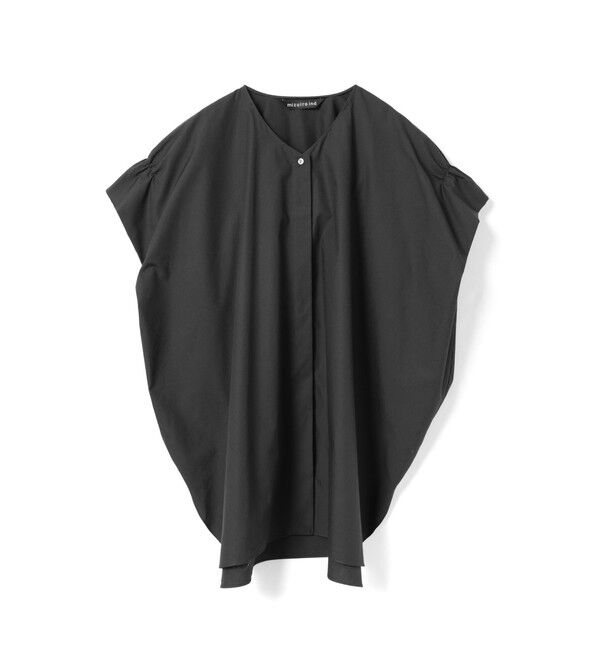 mizuiro ind「mizuiro ind Vネックワイドチュニックシャツ」|シャツ・ブラウス|