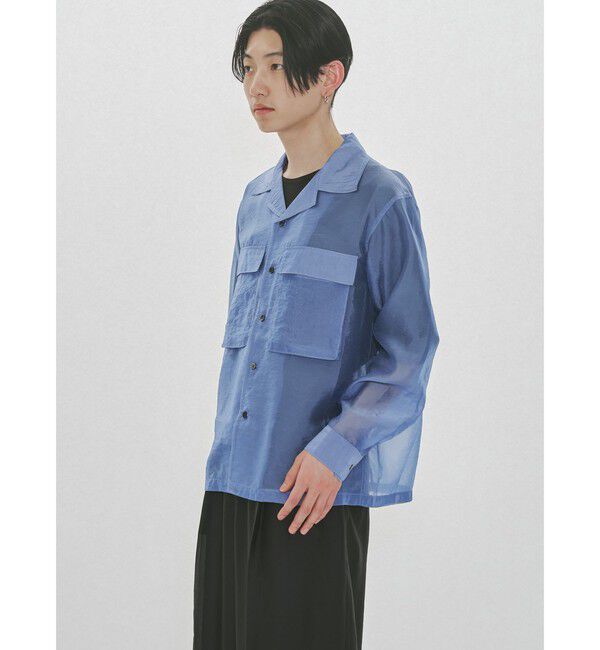 MIDIUMISOLID「MIDIUMISOLID Men&rsquo;s シアーオープンカラーシャツ」|シャツ・ブラウス|