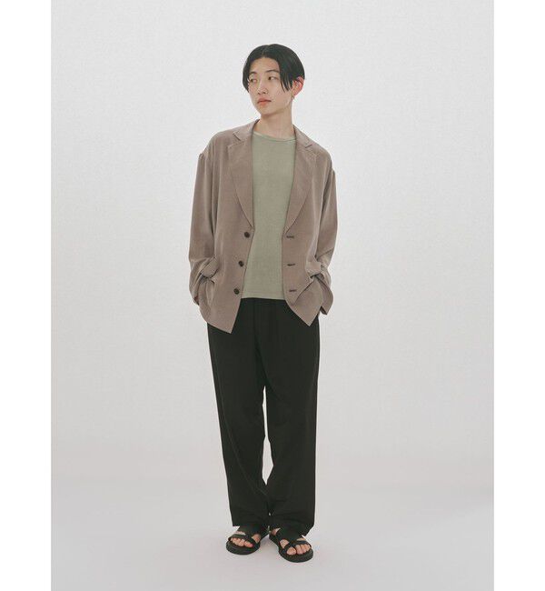 MIDIUMISOLID「MIDIUMISOLID Men&rsquo;s ハーフスリーブシアーベーシックプルオーバー」|Tシャツ・カットソー|