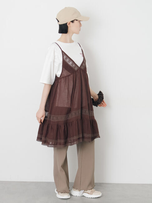 Samansa Mos2「【接触冷感】裾メローリブフレアパンツ」|その他|
