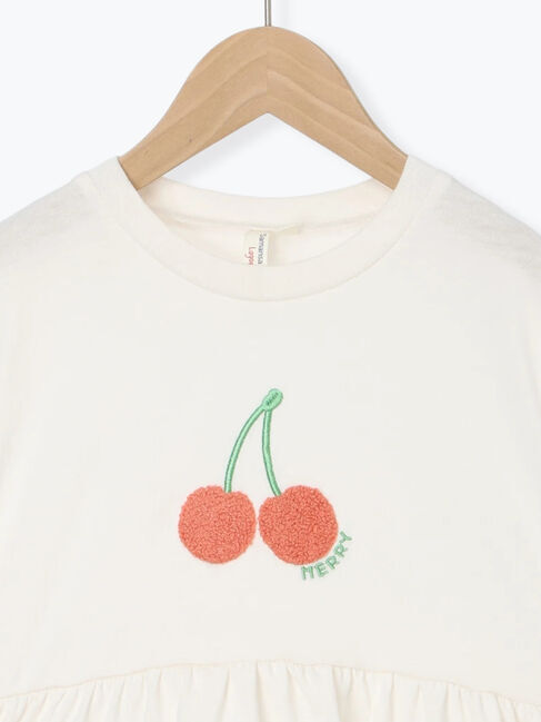 Samansa Mos2 Lagom「【吸水速乾】サクランボさがら刺繍Tシャツ」|Tシャツ・カットソー|