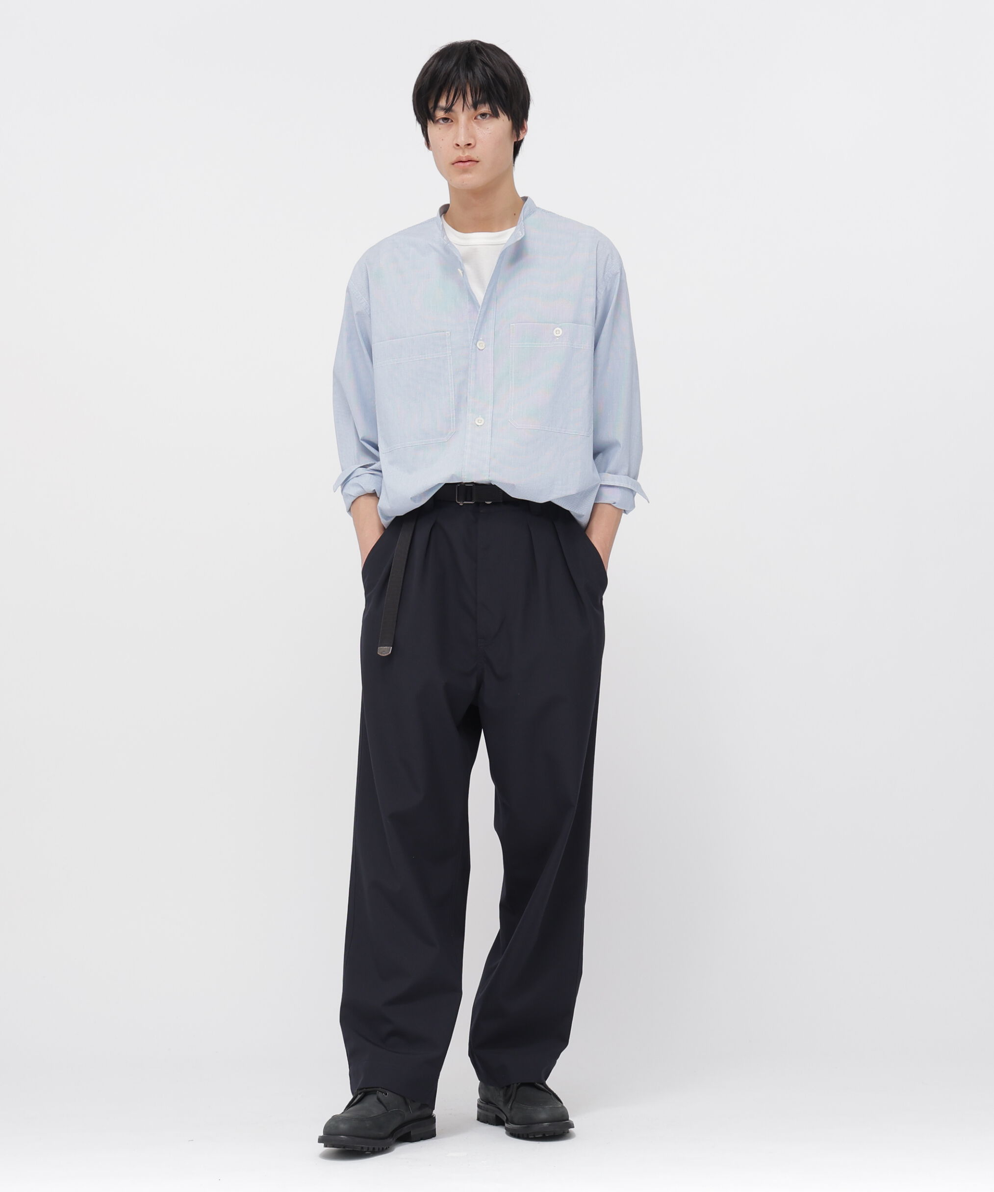 MHL.「UNIFORM WOOL POLYESTER TROUSERS」|その他|DARK NAVY1