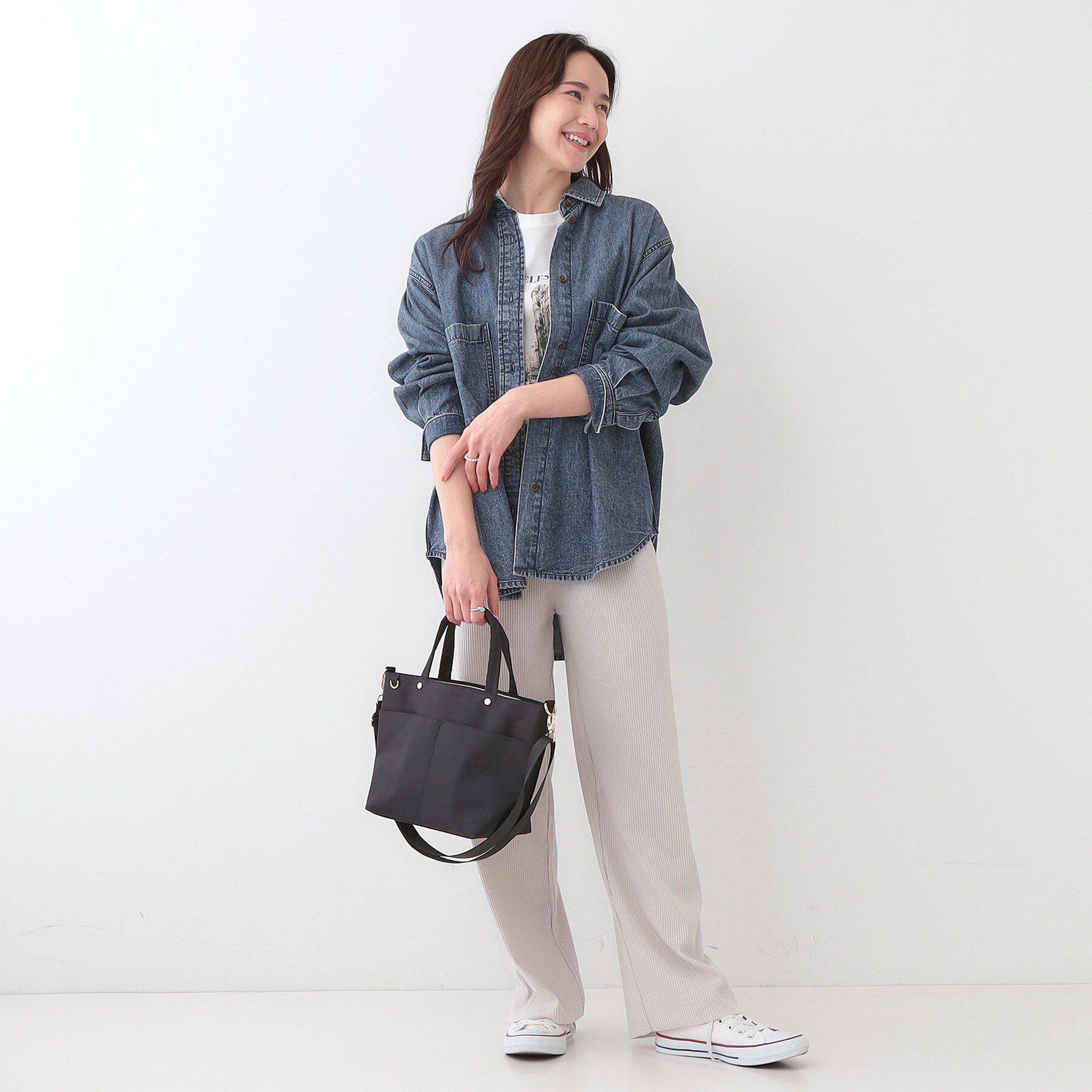 SHOO･LA･RUE「【撥水】あおりポケット2WAYトートバッグ」|トートバッグ|