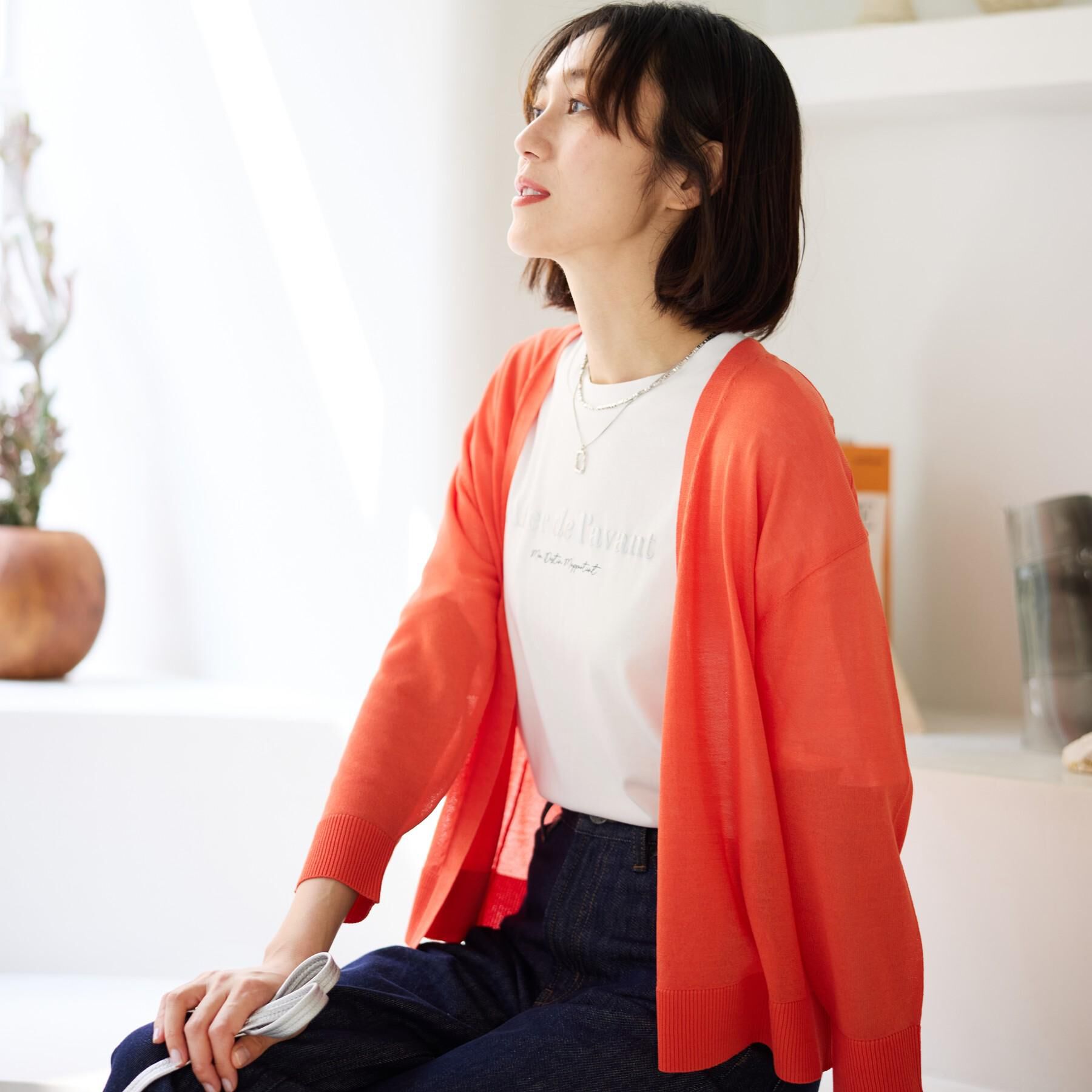 SHOO･LA･RUE「【ひんやり/洗濯機可/S-LL】オンにもオフにも マルチに使えるトッパーカーディガン」|カーディガン|