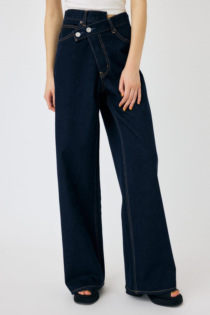 MOUSSY「CROSS WAIST WIDE STRAIGHT」|デニム|