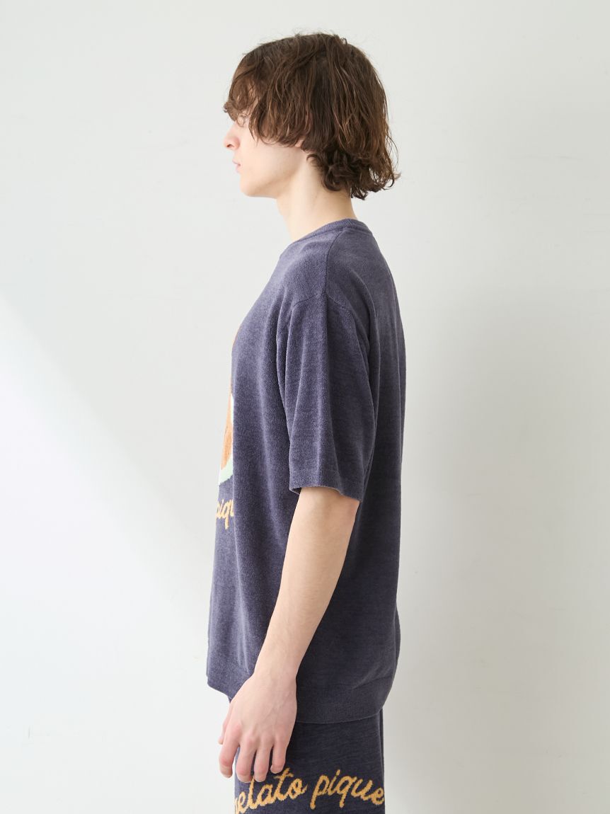 GELATO PIQUE HOMME「【ONLINE限定】【HOMME】 サマーベアジャガードプルオーバー&ロゴジャガードハーフパンツセット」|ルームウェア|