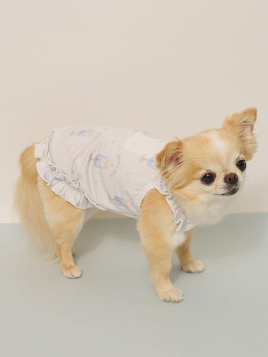  GELATO PIQUE CAT&DOG「【CAT&DOG】【接触冷感】シロクマひんやりスイーツ柄 Coolingフリルプルオーバー」|その他|