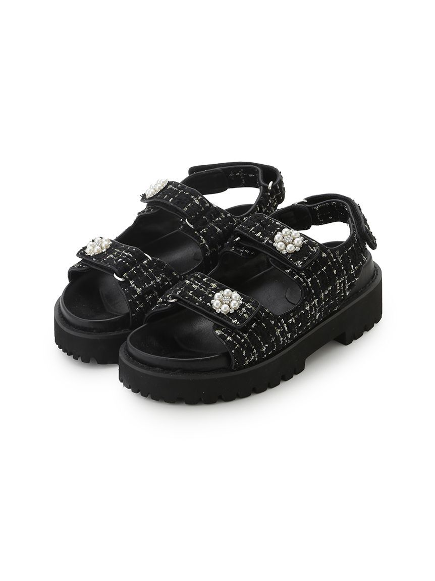 LILY BROWN「[L.B CANDY STOCK]ビジュープラットフォームサンダル」|サンダル|BLK
