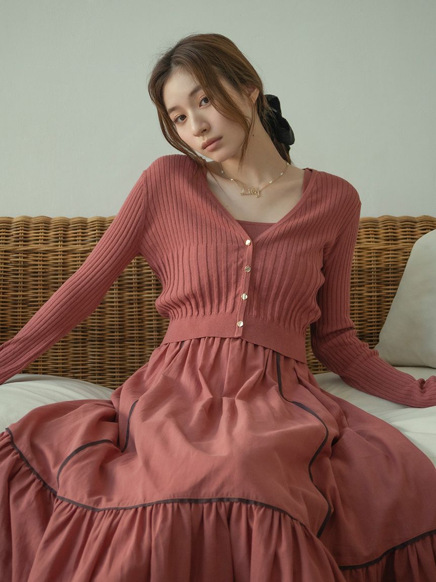 LILY BROWN「【限定カラー】【ウォッシャブル】Vネックニットカーディガン」|カーディガン|