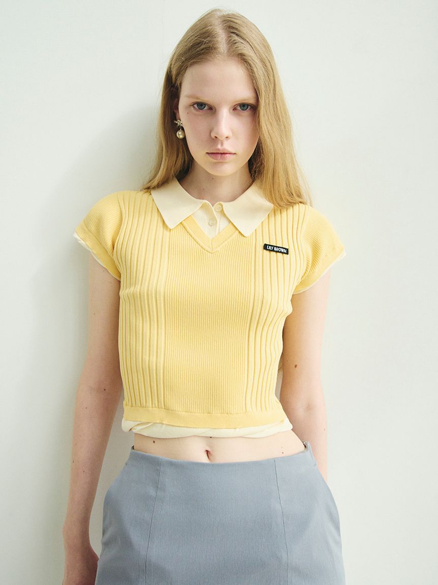 LILY BROWN「【限定カラー】レイヤードニットトップス」|ニット・セーター|ORG
