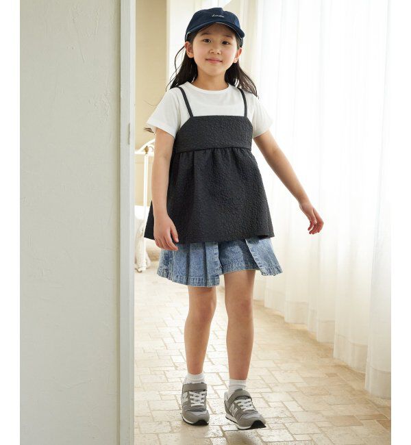 ikka kids「ＷＡＳＨデニムＷラップキュロット」|スカート|