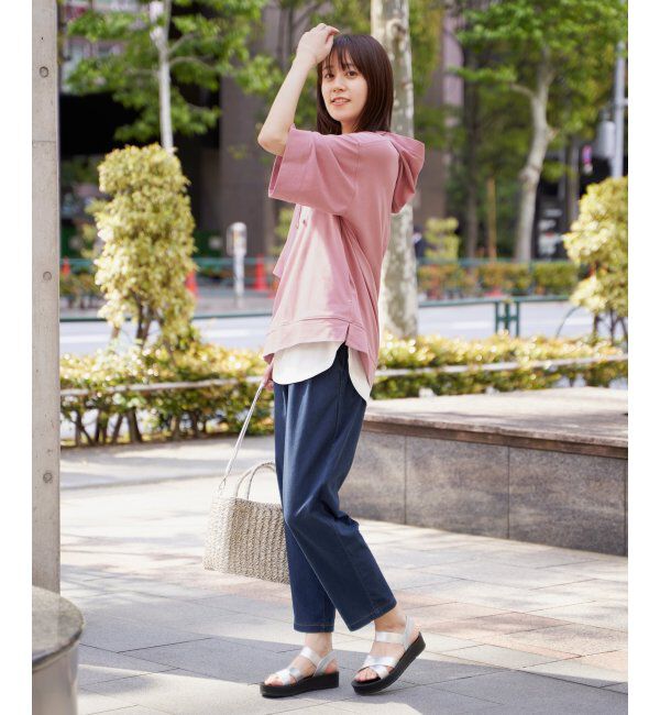 ikka「【雑誌InRed6月号掲載】GOKU楽パンツ 冷感テーパード【接触冷感】」|スラックス|